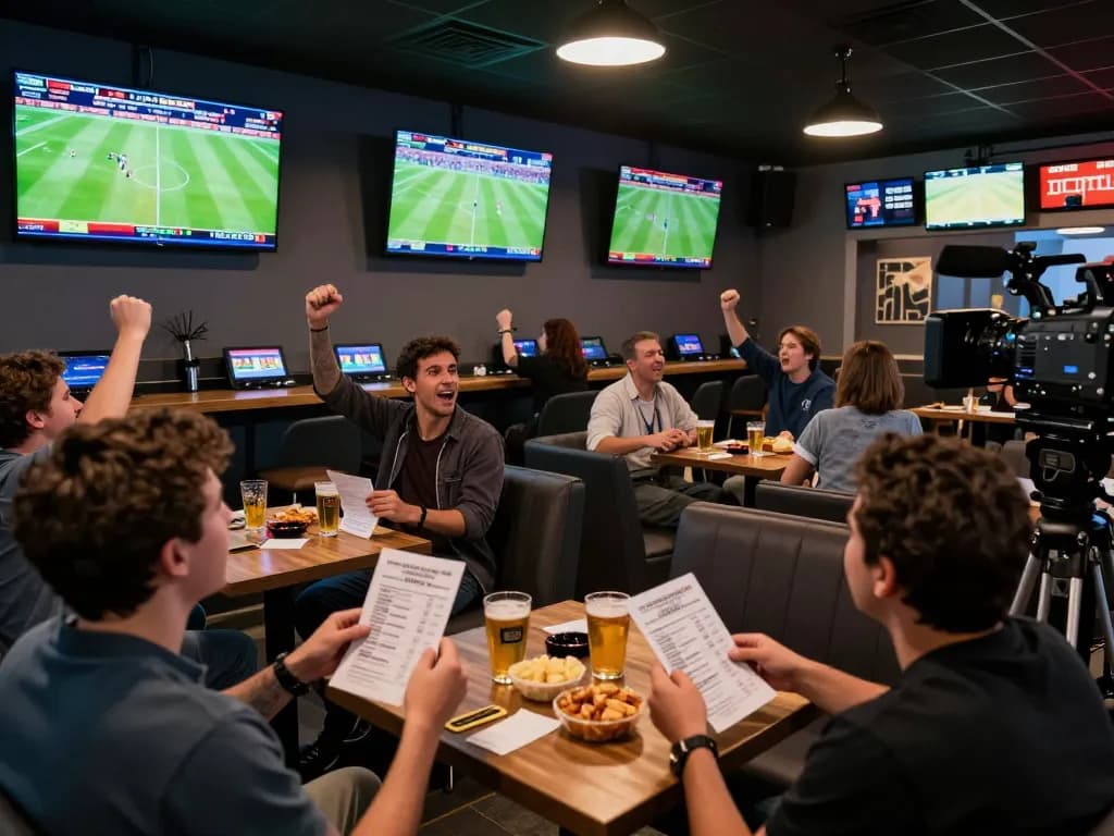 KÈO TRỰC TUYẾN enthusiasts engaging in thrilling sports betting with live match coverage.