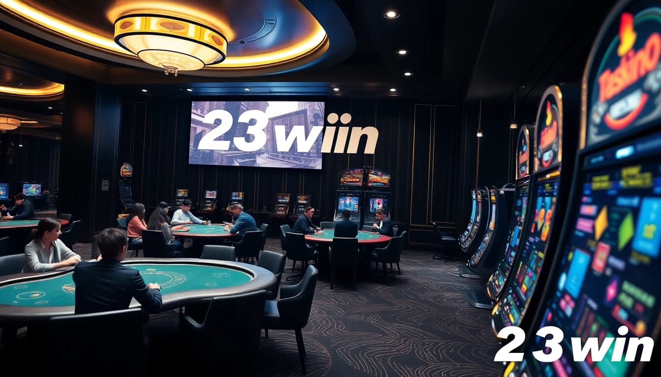 Explore the thrilling casino experience at 23win with luxurious gaming elements and live dealer excitement.