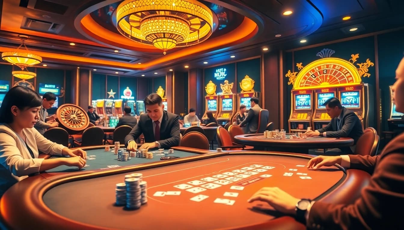 Experience thrilling poker action at Dominoqiu with luxurious tables and vibrant gameplay.