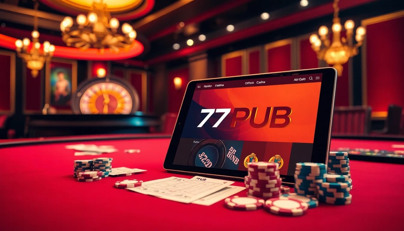 Experience thrilling gameplay on the official 777PUB website featuring vibrant casino elements.
