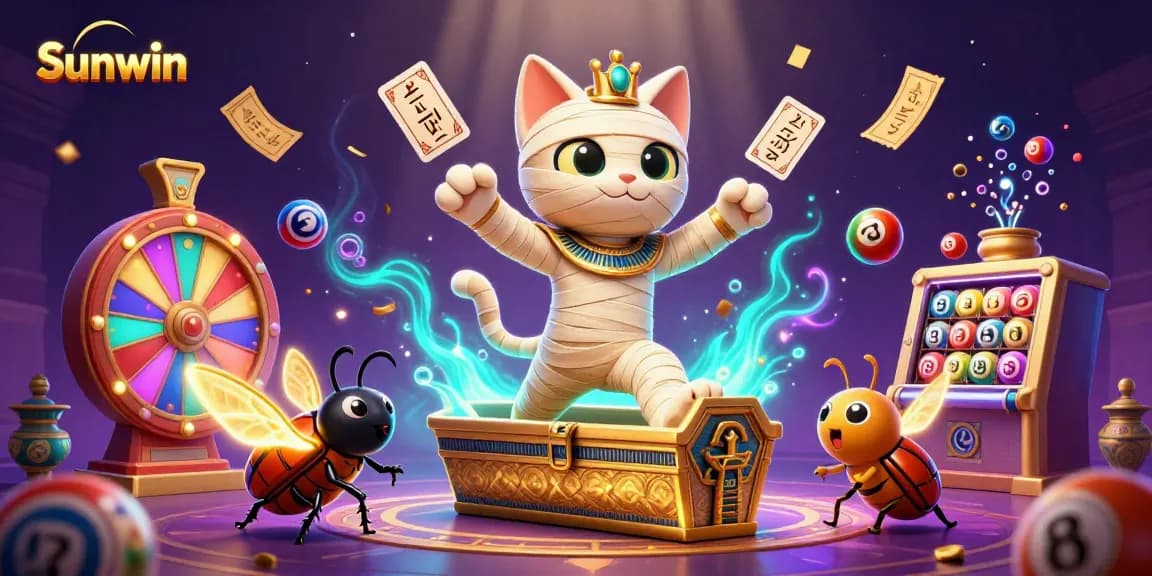 Win big with Sunwin while enjoying a vibrant casino experience with dynamic elements and 3D characters.