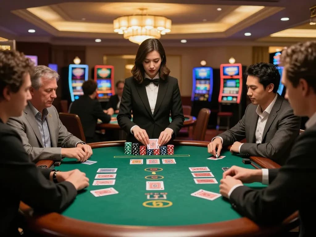CM88 player enjoying dynamic blackjack game in vibrant casino atmosphere.