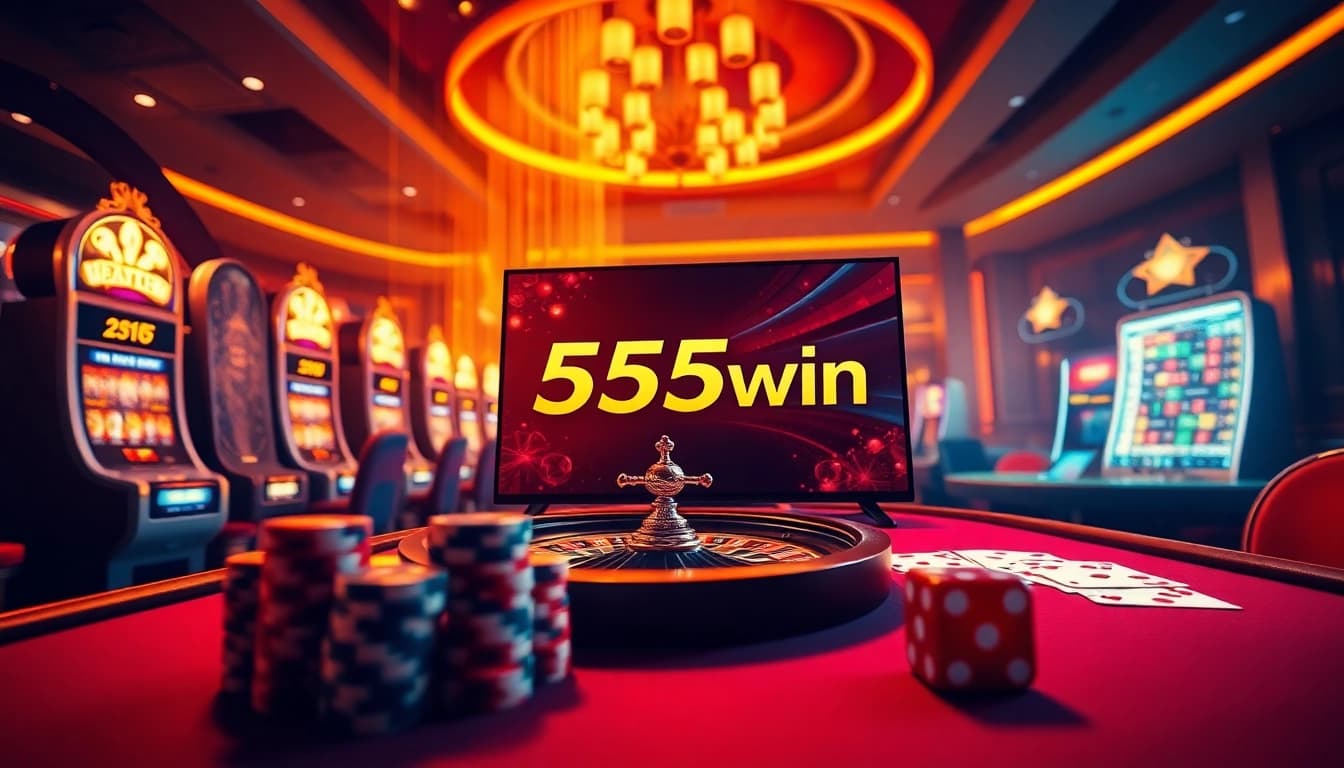 Experience thrilling casino gameplay at 555win with vibrant slot machines and poker tables.