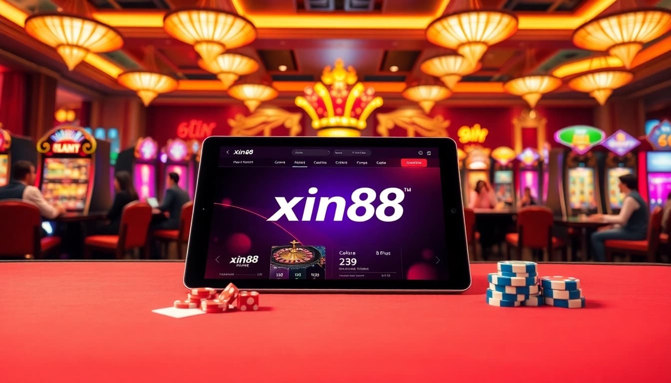 Experience the thrill of xin88 gambling with vibrant casino tables, live action, and sleek betting interfaces.