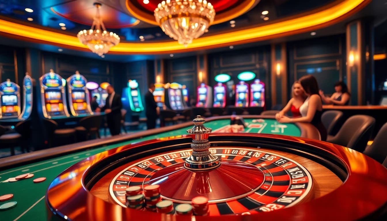 U888 gamblers enjoying a sophisticated casino experience at a roulette table.