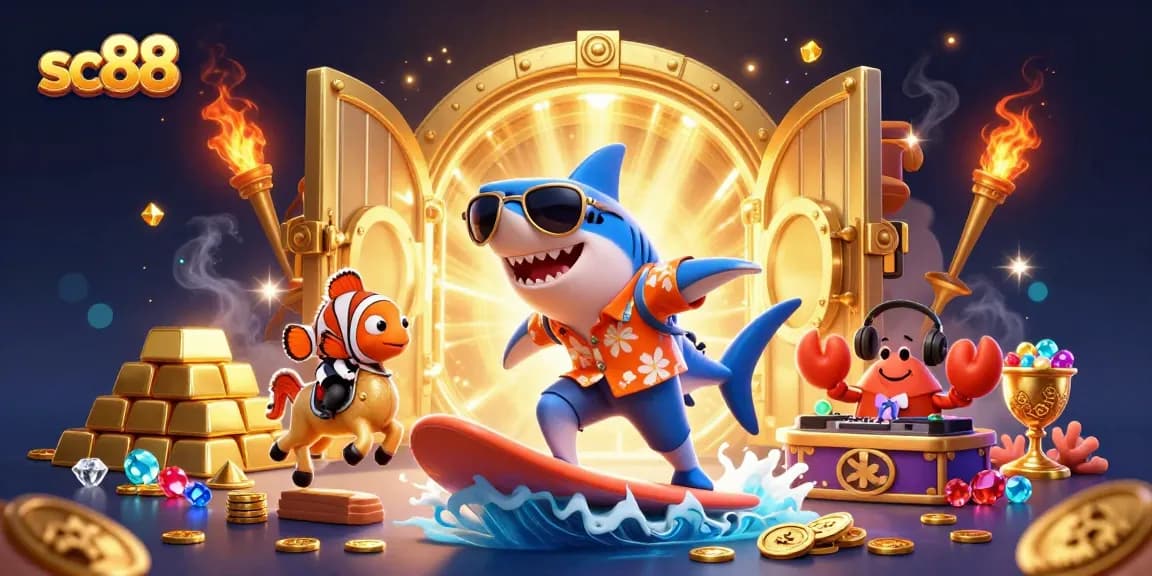 Engage with sc88's vibrant casino world featuring dynamic characters and gold treasures!