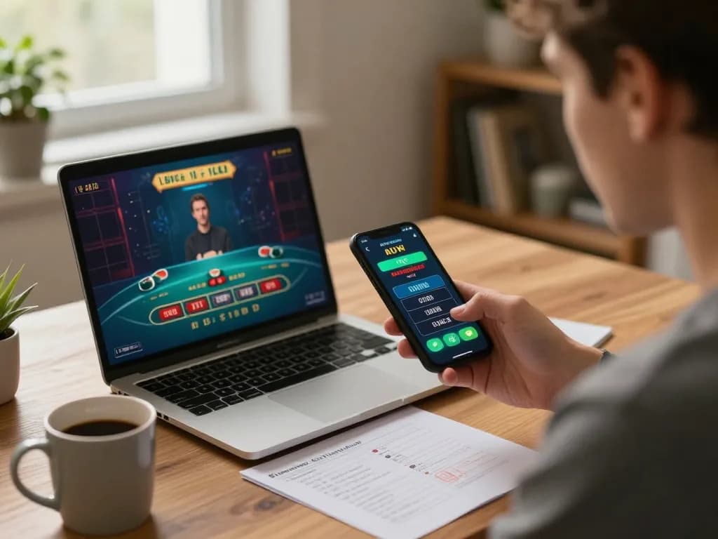 Terlibat dalam blackjack online di https://withinthesewallsblog.com/2017/ dengan catatan strategi di tangan.