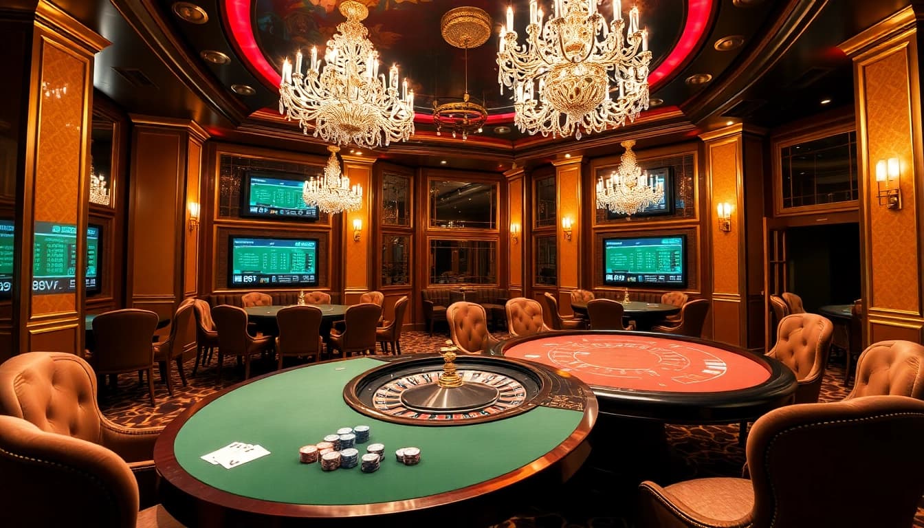 Experience the excitement of gambling at 88vv.marketing with vibrant casino tables and chips.