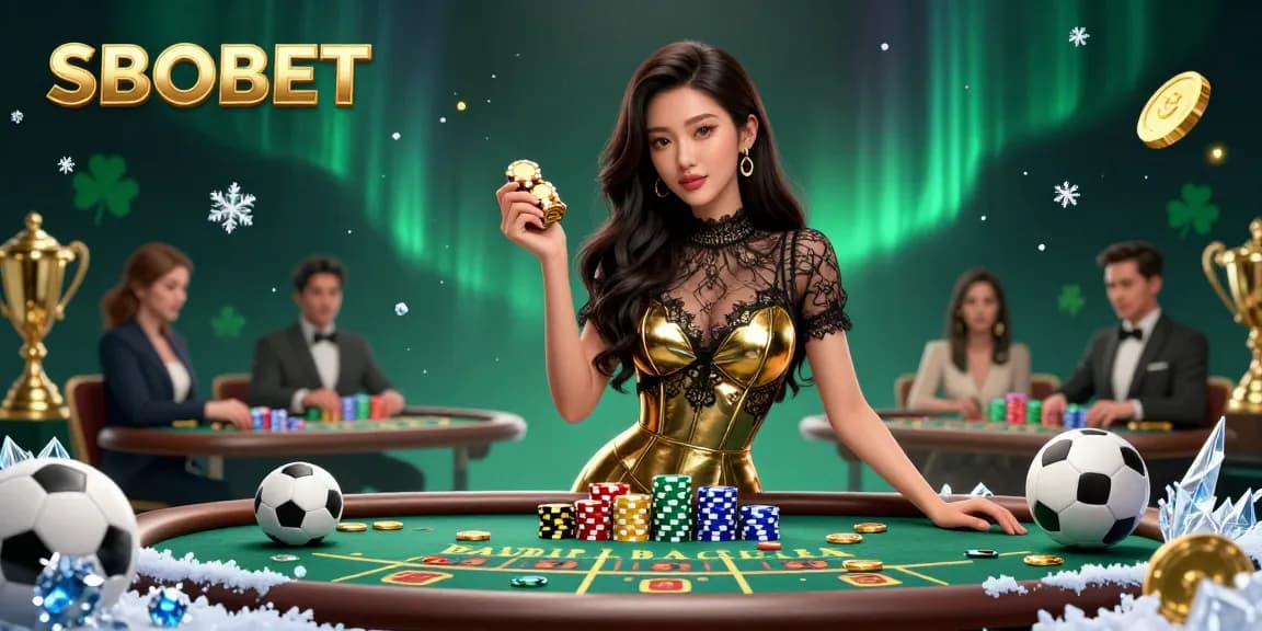 SBOBET sports betting scene with high-value chips and dynamic sports elements.