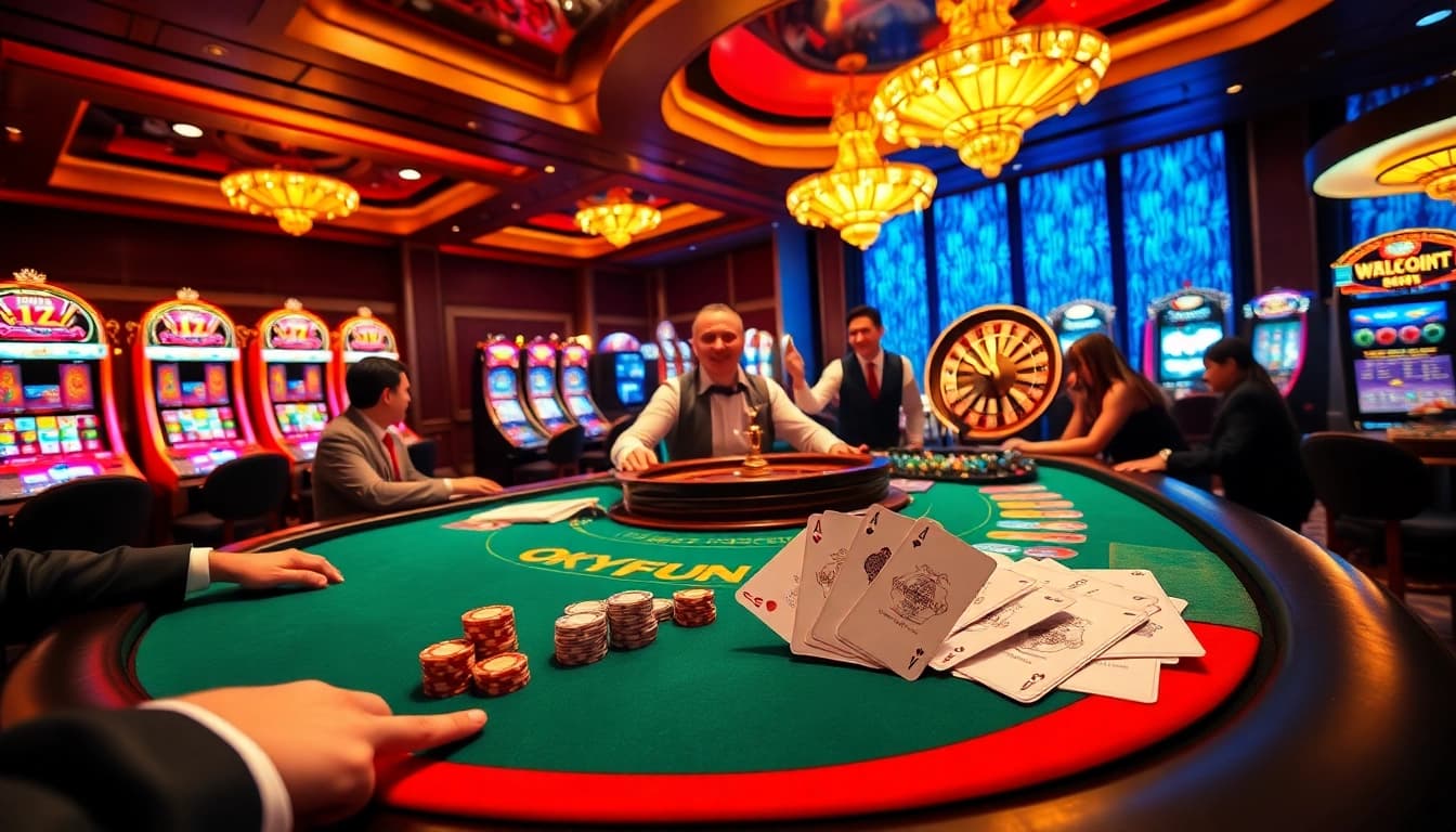 Experience the excitement of high-stakes poker and vibrant slots at OKFUN Casino.