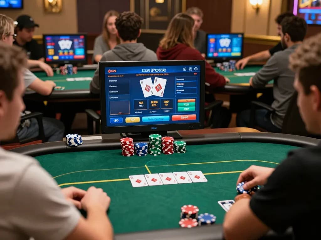 Engaging online poker gameplay highlighting Alternatif Dewapoker, showcasing strategic betting and interaction.