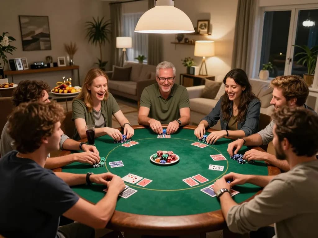 Catch exciting moments at the gattovolpelago home poker night with friends playing cards.