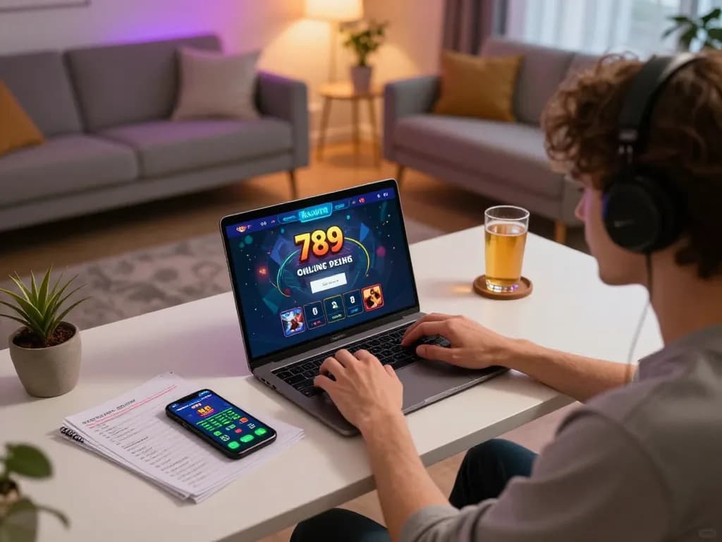 Engaging in online casino gaming with kuwin 789 app from a cozy home setup