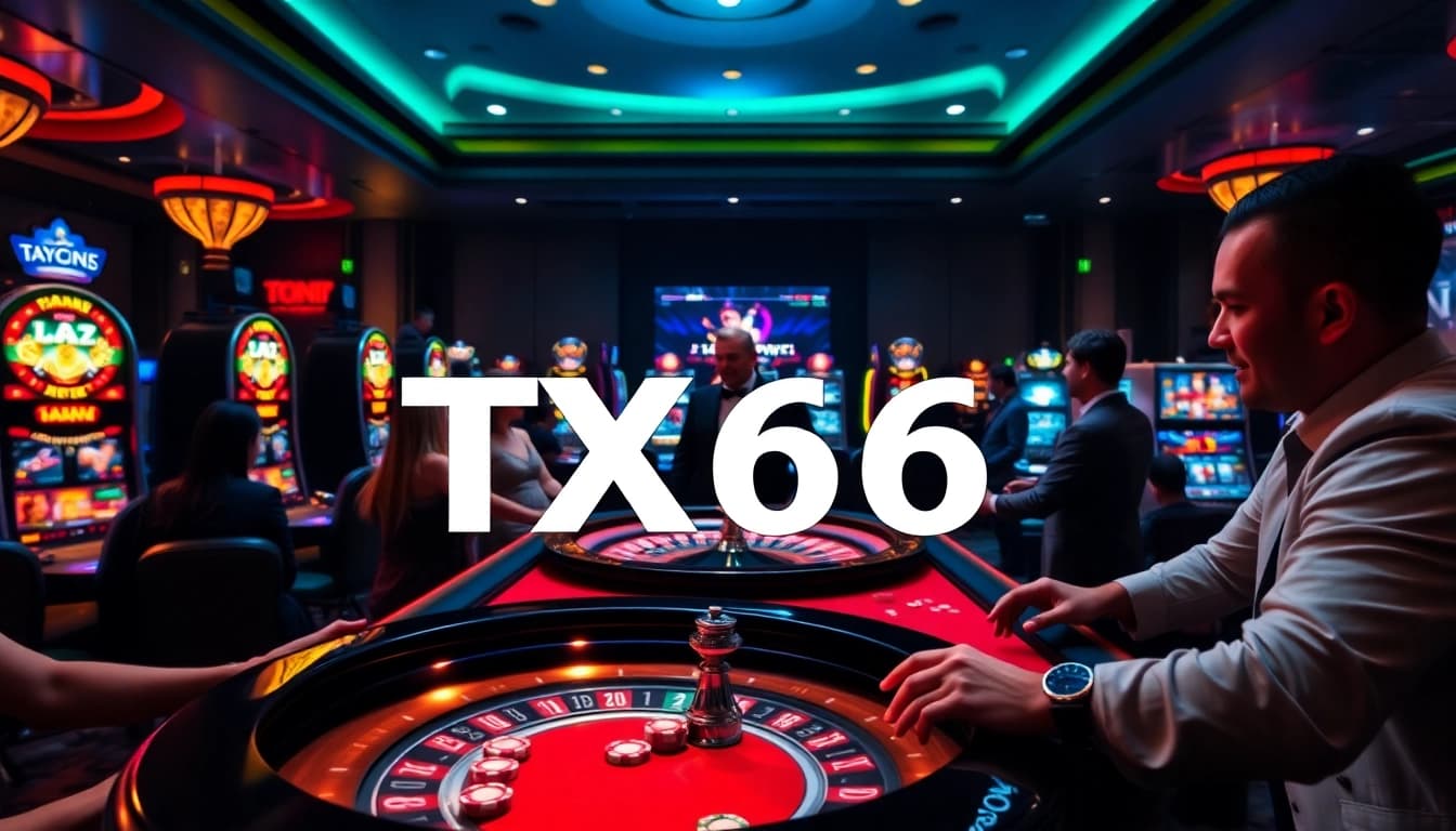 TX666 casino scene with vibrant gaming tables and professional dealer interactions.