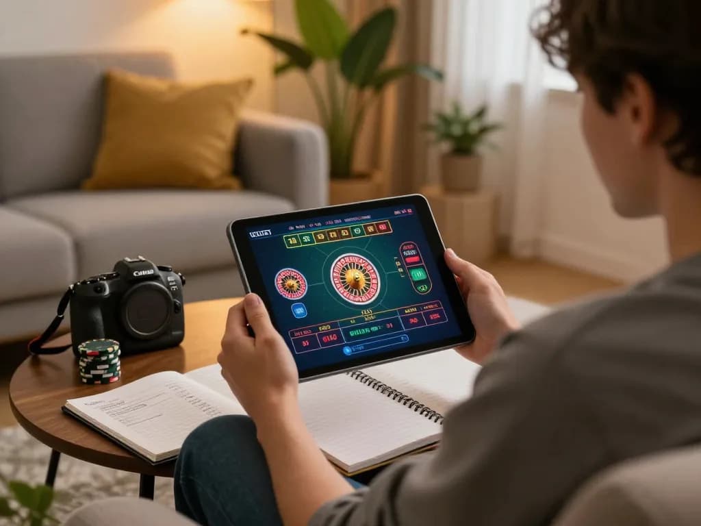 Engaging with nk88's live dealer options on tablet from a cozy home setting.