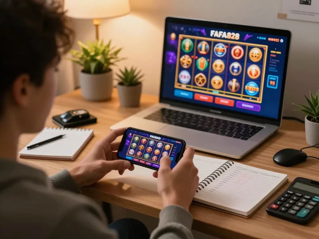 การเล่นเกมคาสิโน FAFA828 บนสมาร์ทโฟนพร้อมโน้ตเชิงกลยุทธ์ใกล้เคียงเพื่อการตัดสินใจที่ดีขึ้น