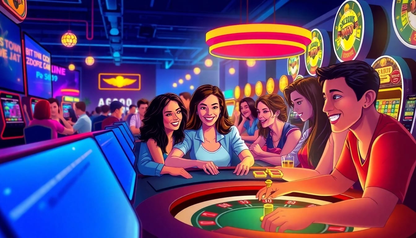 Exciting online gaming atmosphere at B52 club showcasing diverse players enjoying poker and slots.