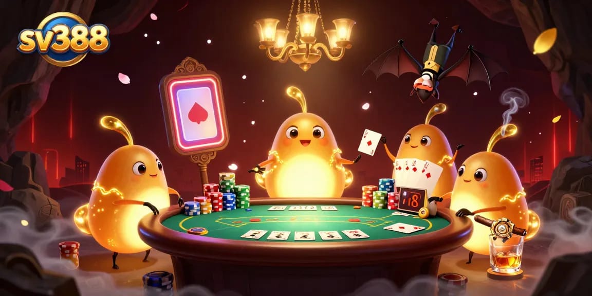 Engage in thrilling gameplay at sv388, featuring glowworms lighting a vibrant cave casino.
