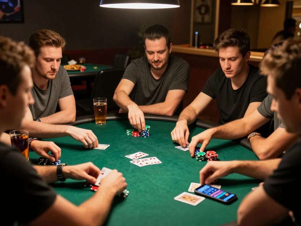 Players engaged in an exciting poker game at the HIT CLUB, showcasing strategic gameplay and social interaction.