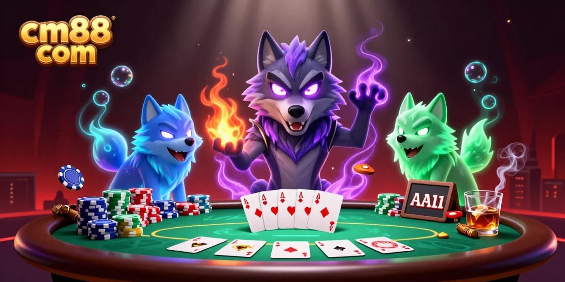 Engage in thrilling poker challenges at cm88 com with dynamic gameplay and vibrant illustration.
