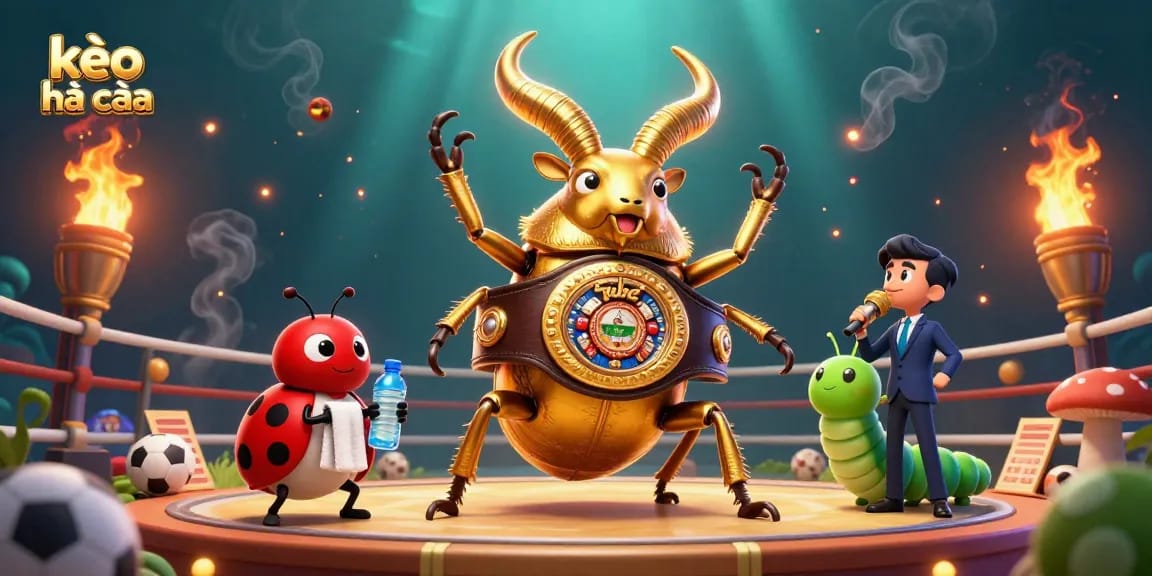 Engage with kèo nhà cái through a dynamic sports betting illustration featuring unique characters and elements.