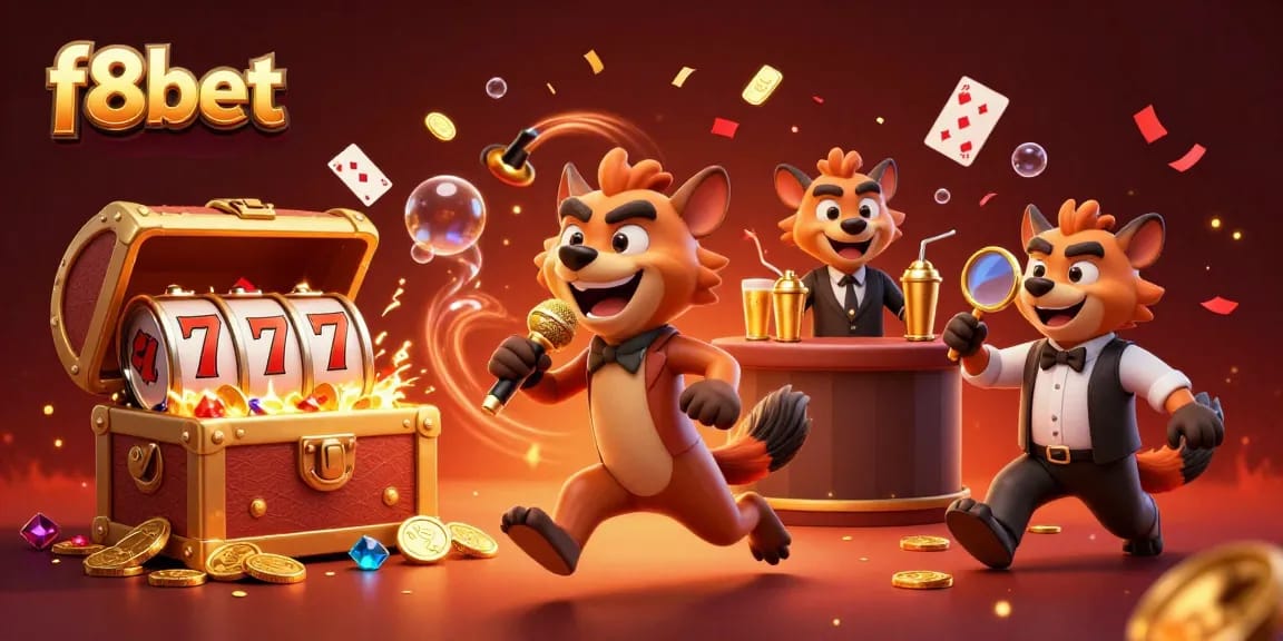 Experience the dynamic atmosphere of f8bet's comedy casino, featuring entertaining hyenas and rich gaming elements.