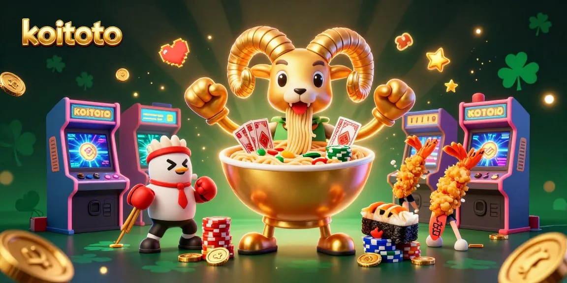 Koitoto brings strategic fun to online gambling with a colorful 3D casino scene, featuring vibrant characters.