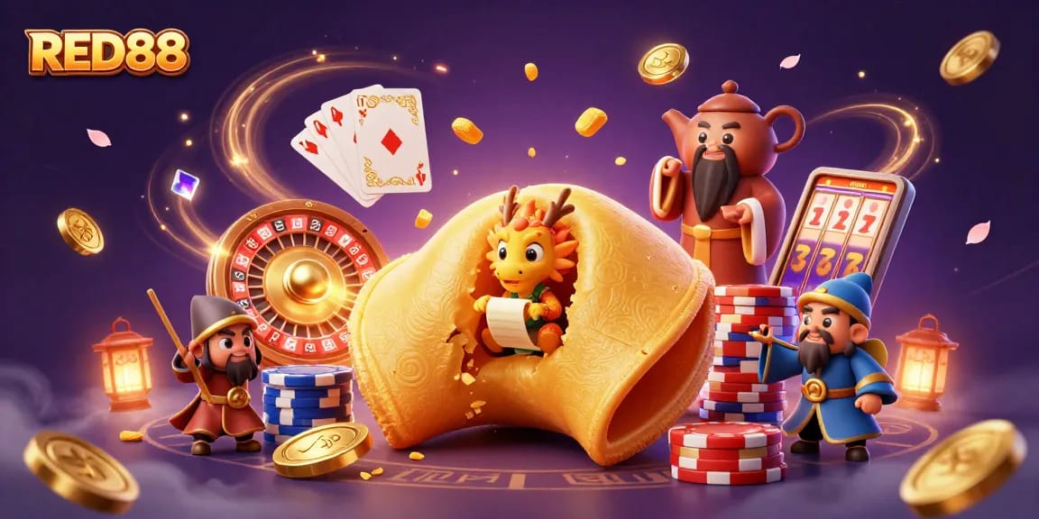 Experience thrilling gameplay at RED88 with vibrant casino elements and dynamic characters.