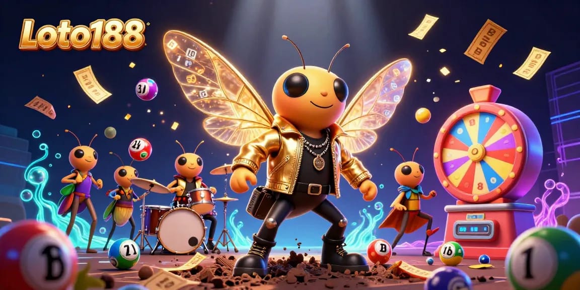 Loto188 brings exciting lottery action to life with vibrant scenes of colorful lottery balls and engaging characters.