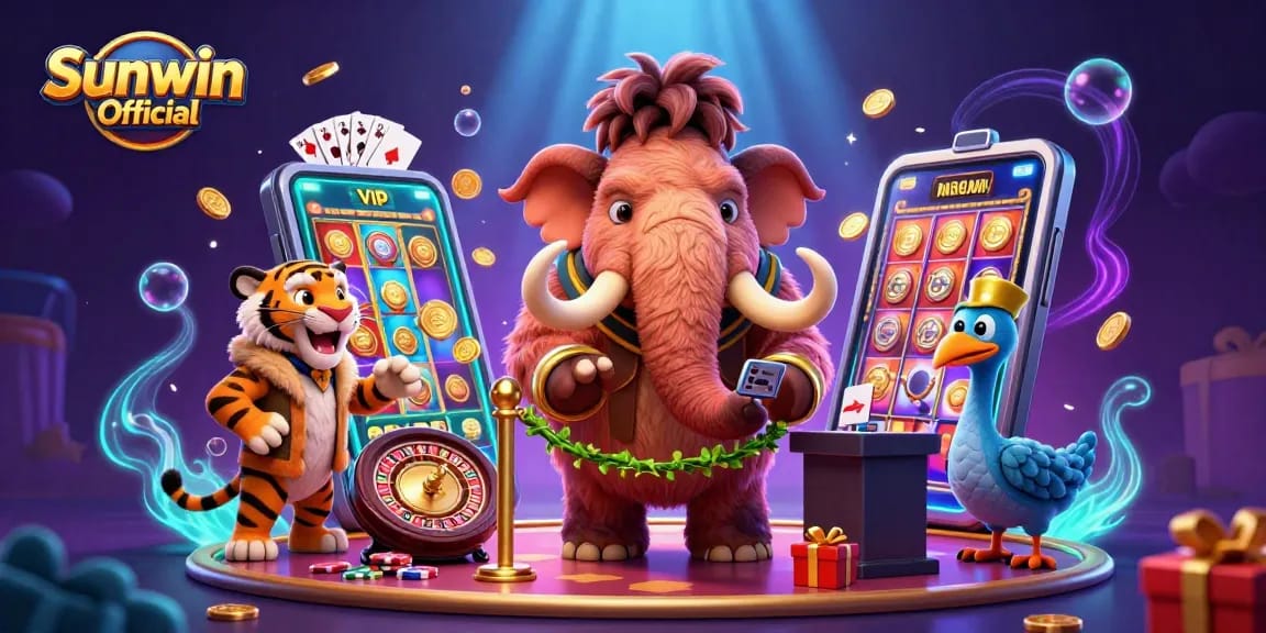 Unlock winning opportunities at Sunwin Official with a vivid casino scene featuring enchanting characters.