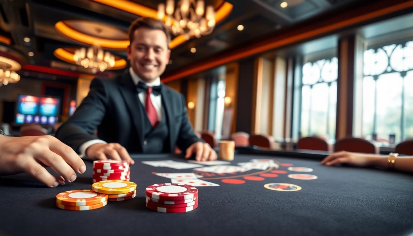 Engage in the thrilling atmosphere of 18vip娱乐 at a professional blackjack table.