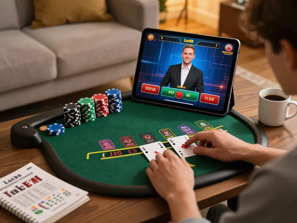 Experience the thrill of online blackjack gameplay with Luck8, showcasing player engagement and strategy.