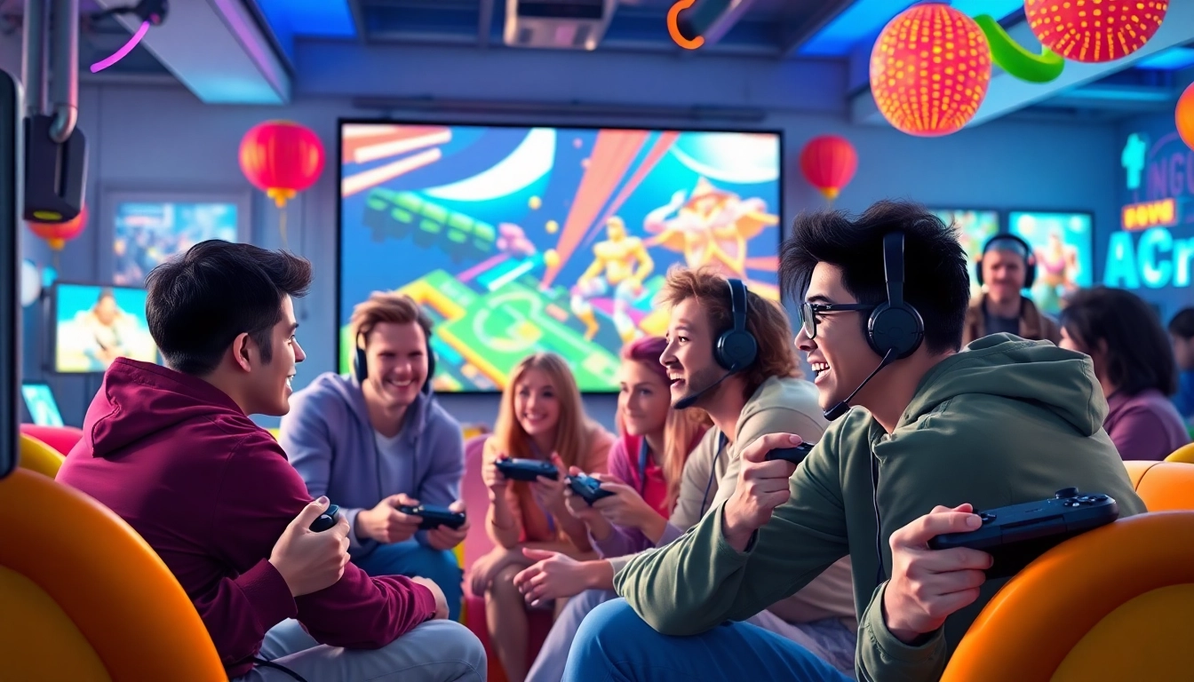 Jogadores empolgados participando de um hi game em um ambiente vibrante e dinâmico.