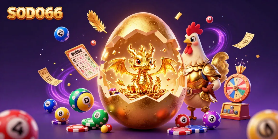 SODO66 captivates players with a golden dragon amid vibrant casino elements showcasing thrilling gambling adventures.