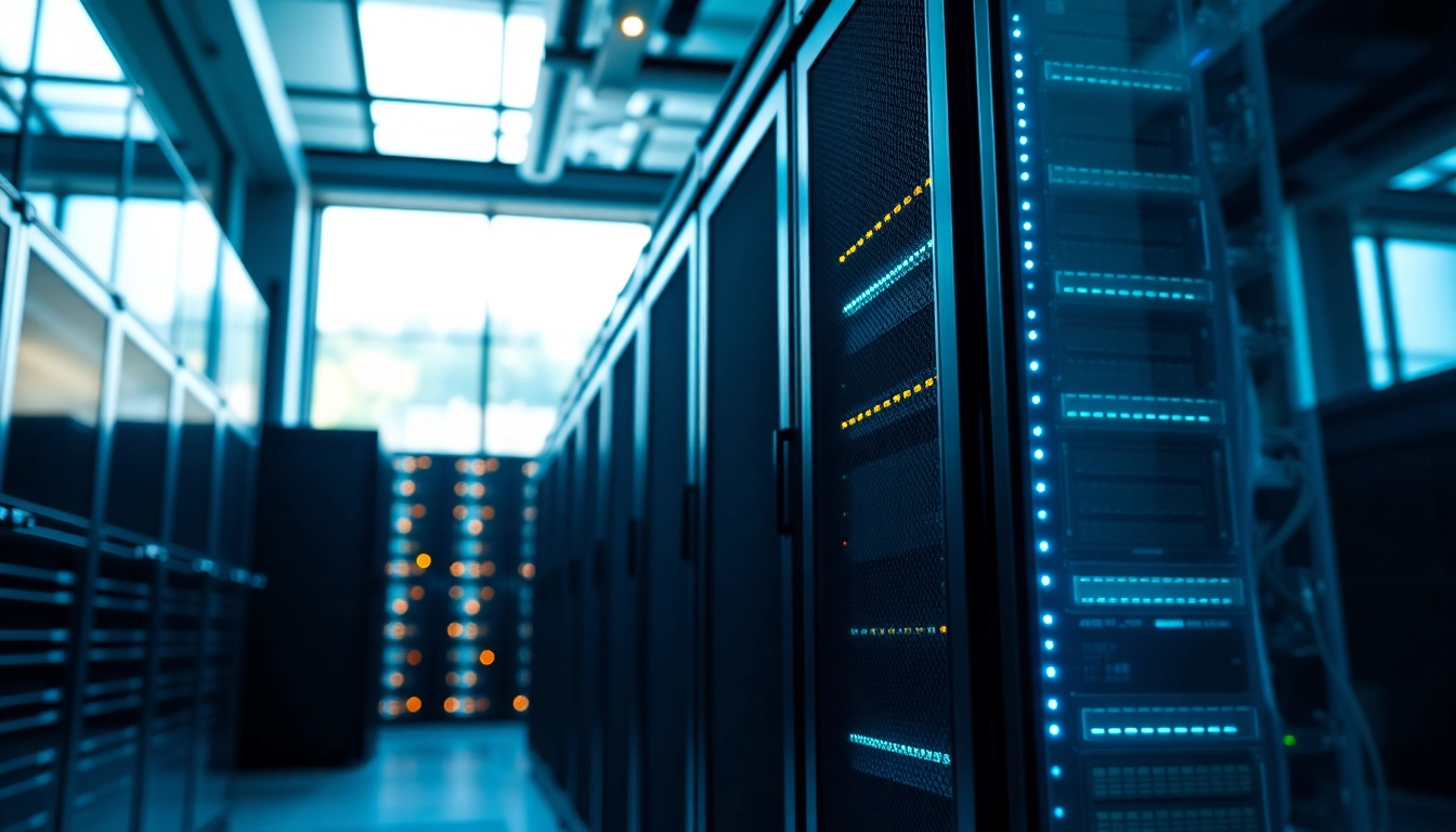 Secure adult website hosting solutions displayed in a modern data center environment.