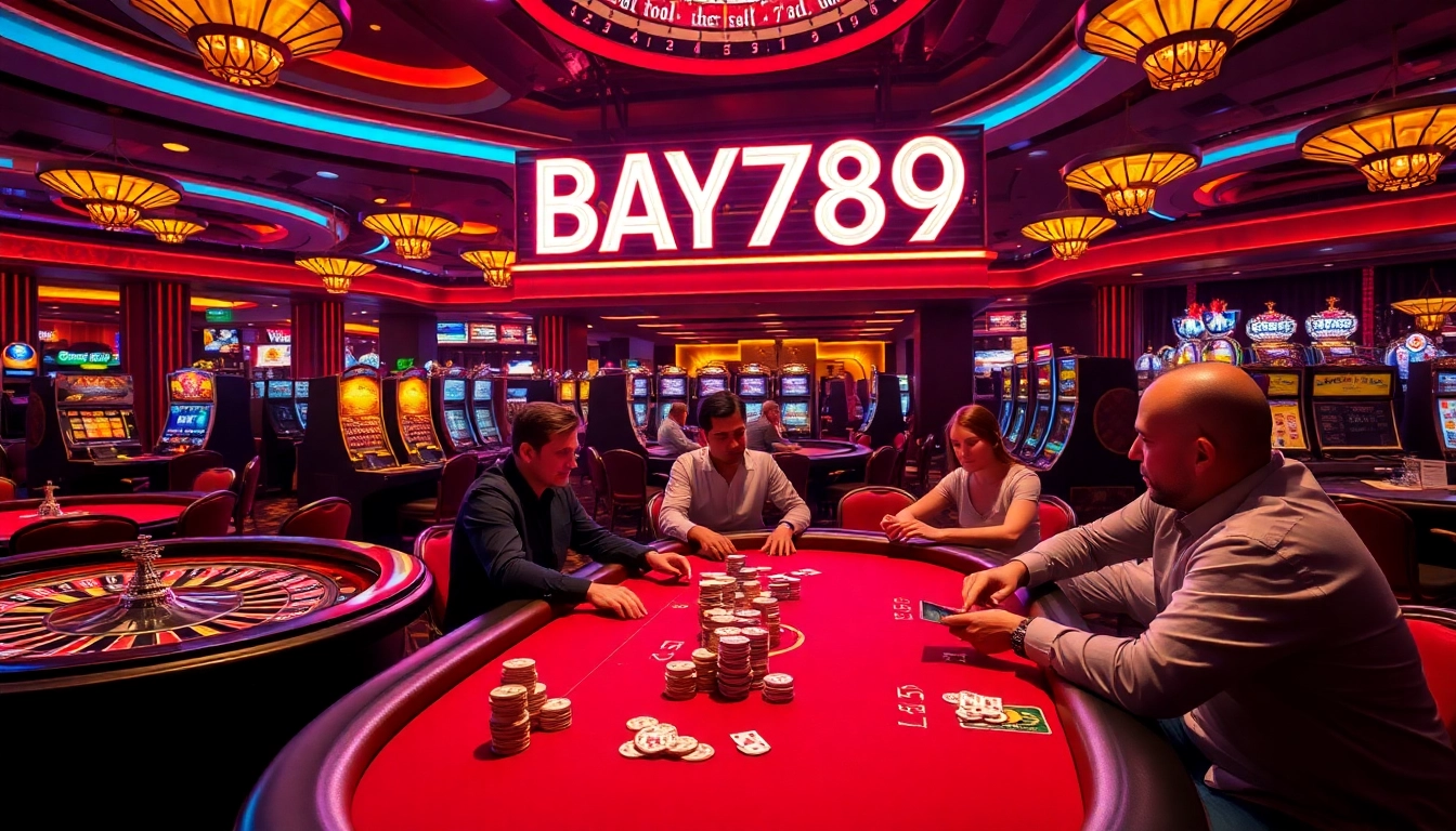 Experience thrilling gameplay at Bay789 with intense poker action and vibrant casino atmosphere.