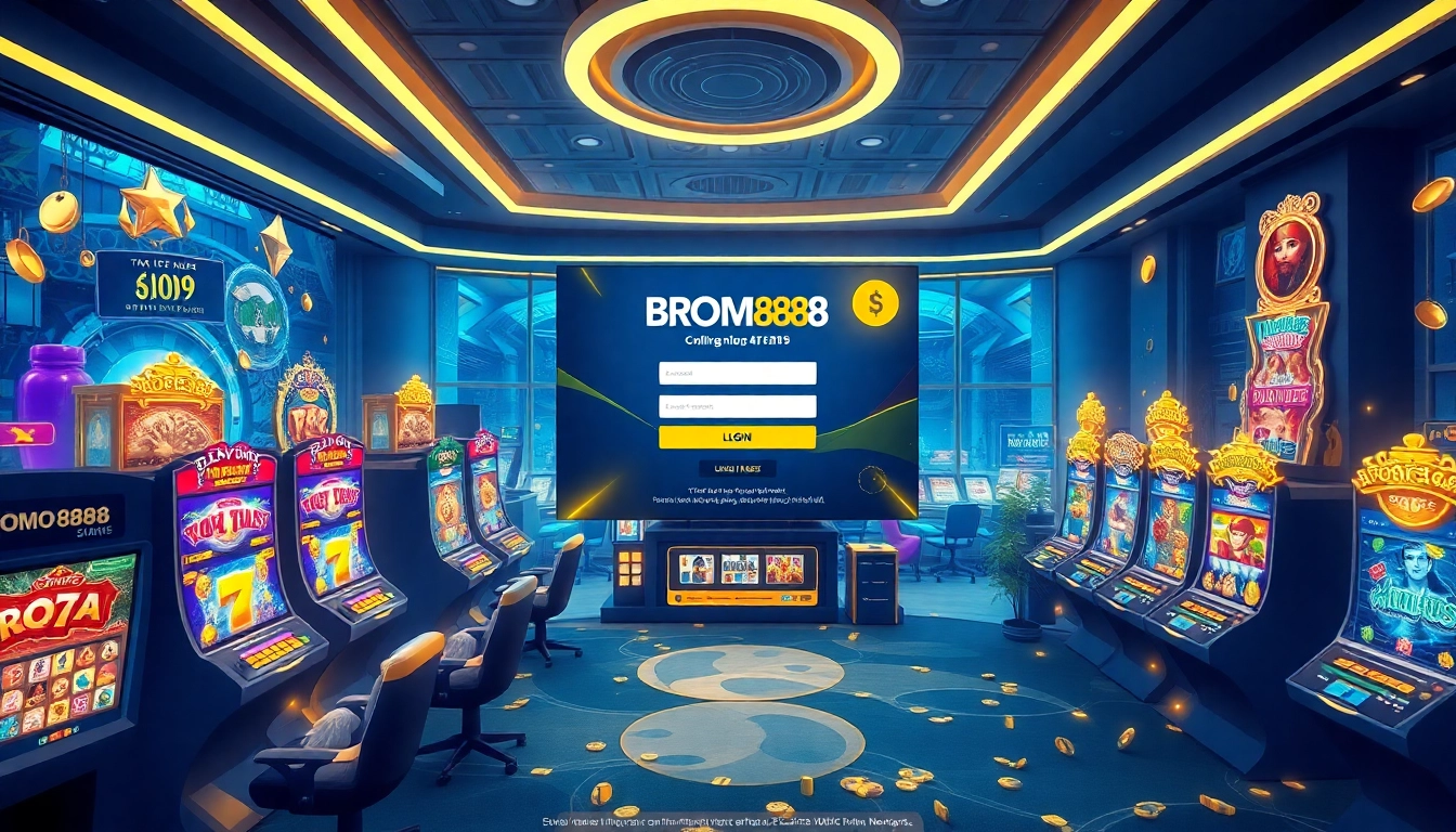 BROMO888 online gaming scene with vibrant graphics and user-friendly interface