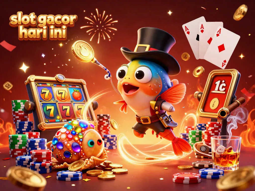 Melihat slot gacor hari ini, nelayan laut dan karakter kartun yang menarik koin emas.