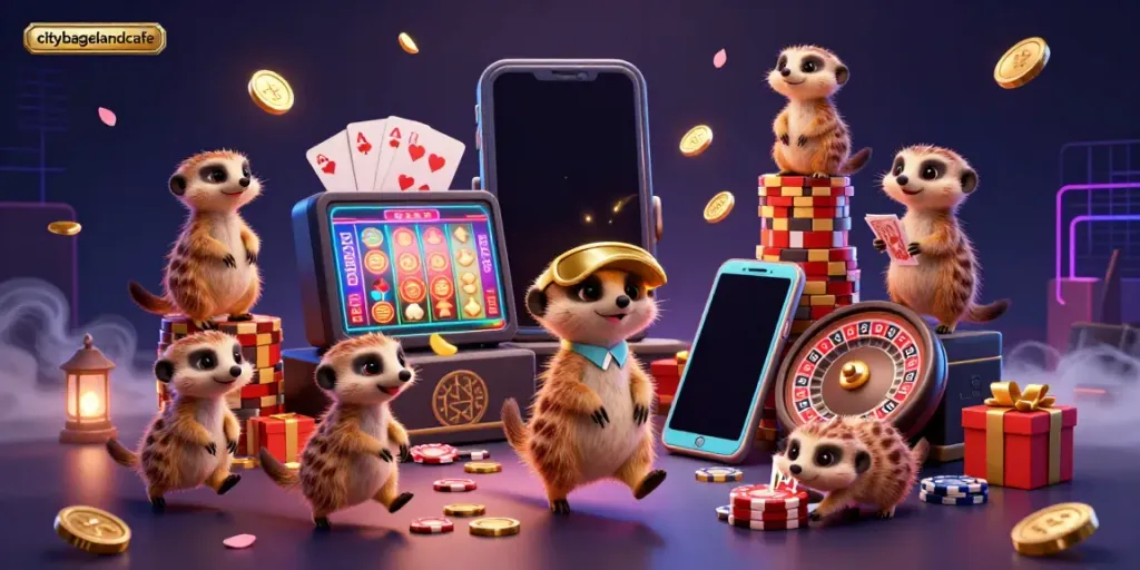 Menangkan permainan di citybagelandcafe dengan lebih banyak chip saat meriahkan kasino bersama koloni meerkat!