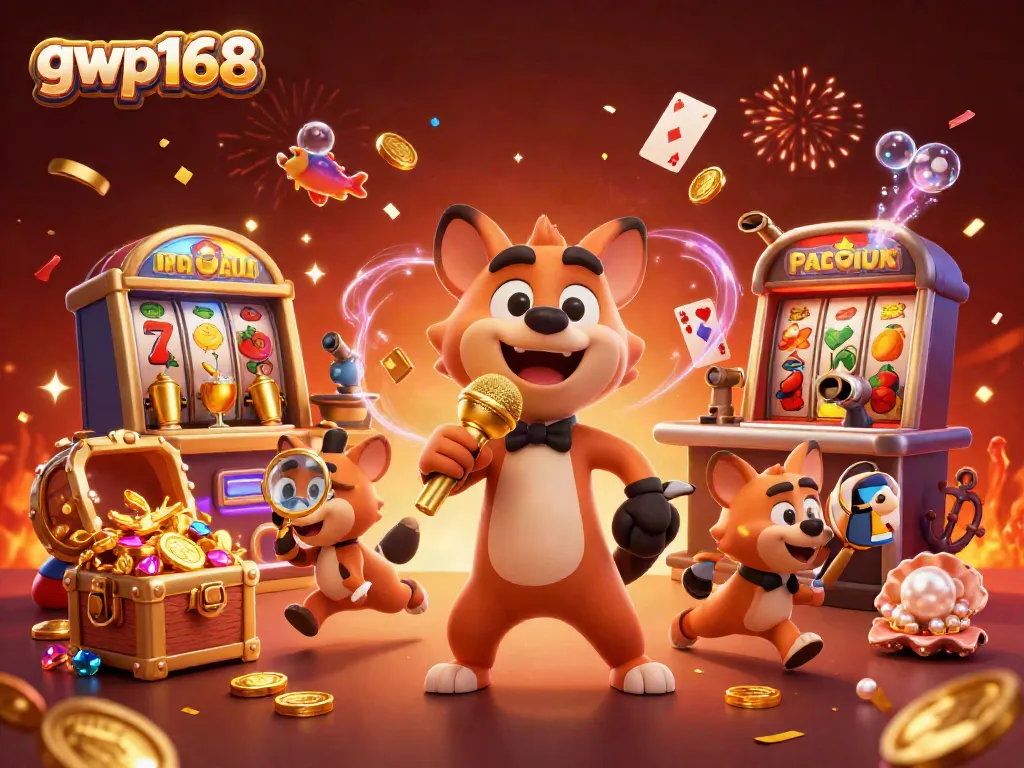 GWP168, bermain slot online dengan hyena yang bercanda di kasino dengan elemen permainan yang berkilau.