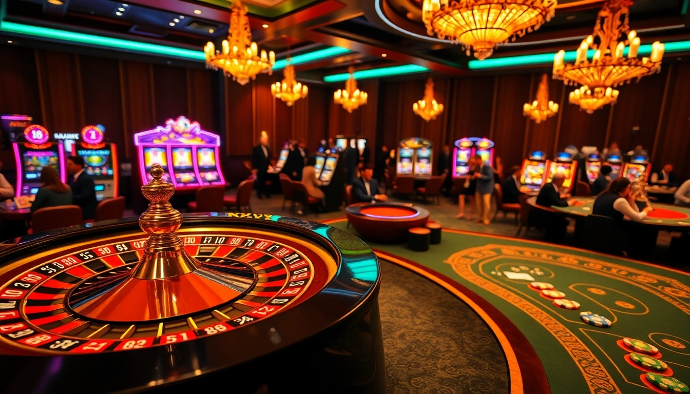 Experience the excitement of Vaoluoitv's vibrant casino scene with spinning roulette and poker tables.
