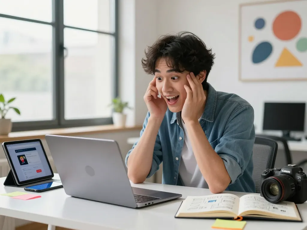 Engaging in a porn AI chat at a modern workspace, highlighting technology interaction.