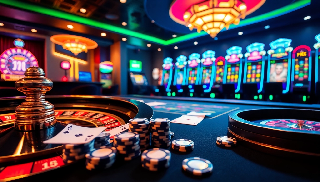 Experience the thrill of fun 88 at an exciting casino table with poker chips and cards in action.