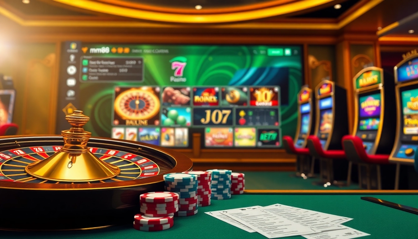 Engage in thrilling mm88 casino action with vibrant table games and slot machines.
