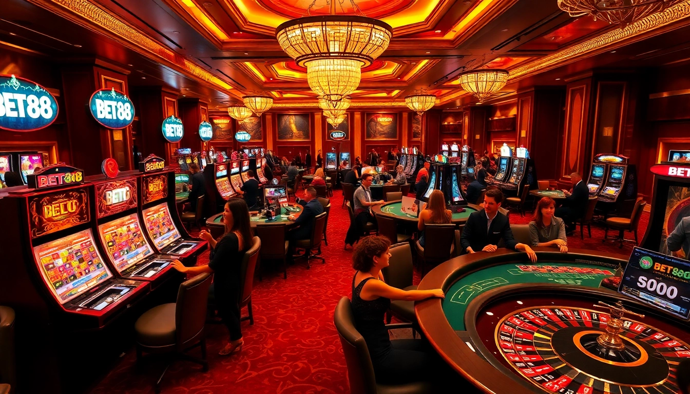 Experience thrilling gameplay at BET88's luxurious casino floor.