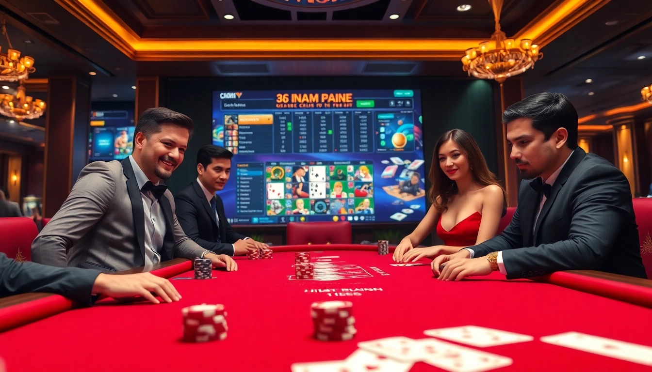 Experience excitement with 68 game bài as players strategize at a luxurious poker table, immersed in thrilling gameplay.