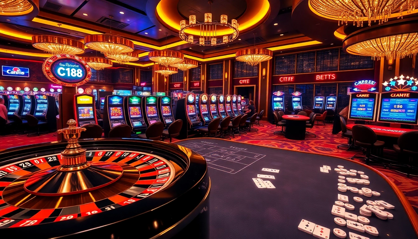 C168 offers an exciting online gaming experience with vibrant casino visuals and professional gaming setups.