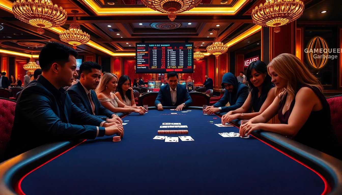 Experience the thrill of gamequeen poker with luxurious chips and cards on an elegant casino table.