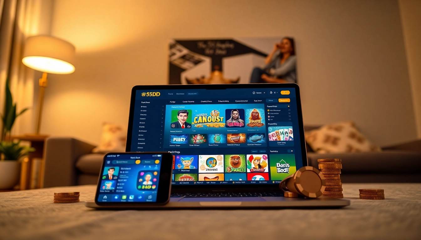 Engaging screenshot of the 55DD innovative online betting platform, showcasing vibrant gaming options.