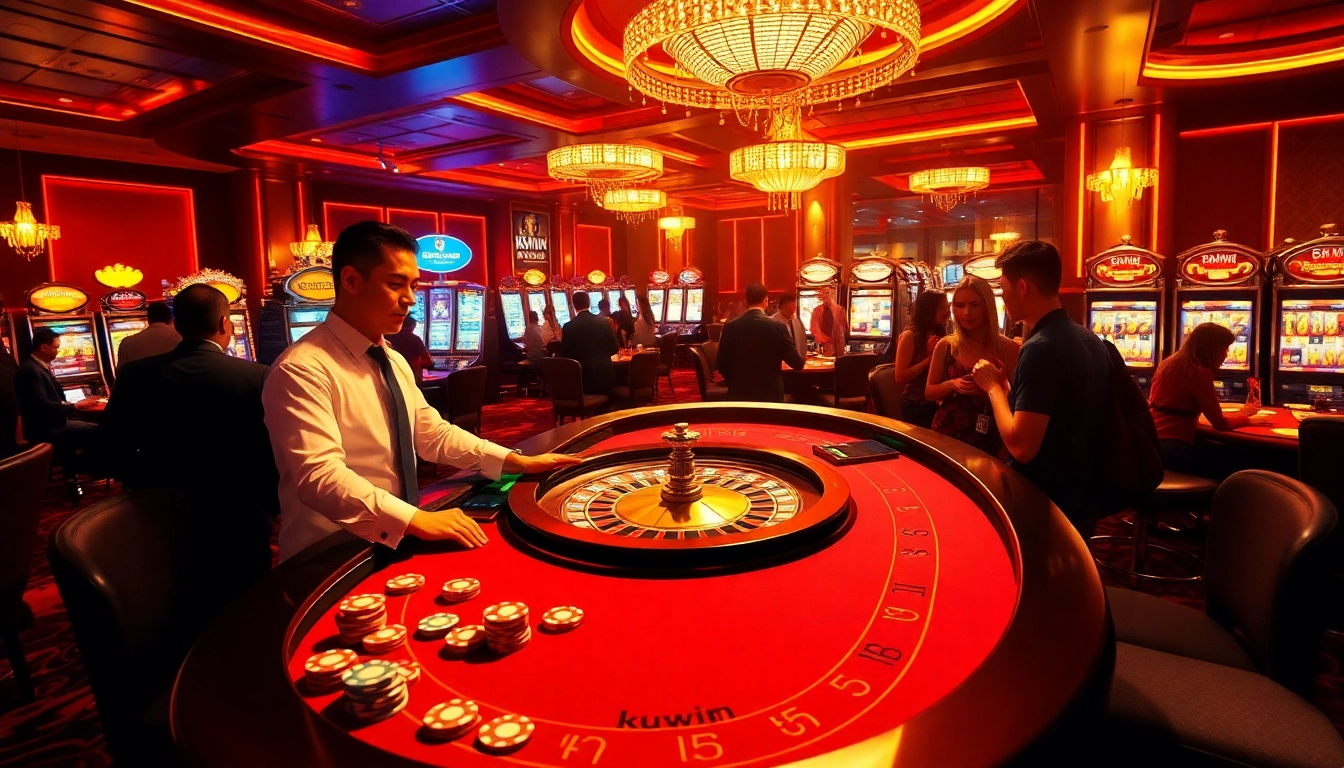 Kuwin online casino highlights a luxurious gambling experience with engaging roulette gameplay.